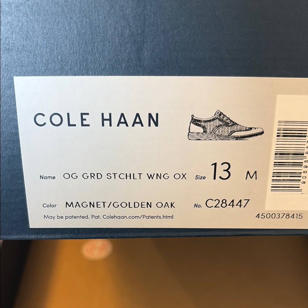 Men's Cole Haan Grey Knit Wingtip Lace-Up Shoes - Picture 5 of 5
